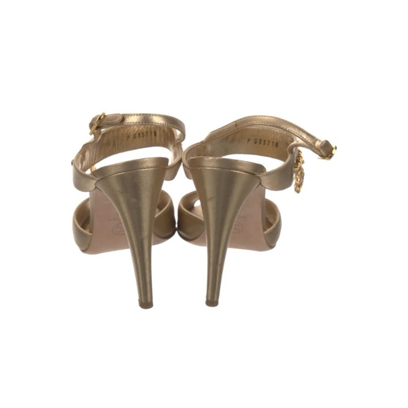Chanel Gold Clover Charm Sandals - Picture 4 of 5